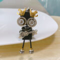 Handmade Wooden Steampunk Robot with Brass Gears